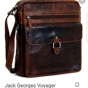 NWT Jack Georges Voyager Lg Leather Crossbody bag